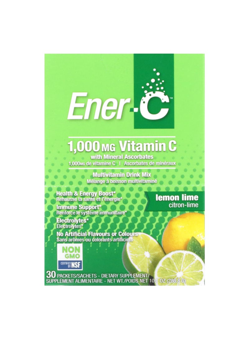Vitamin C, Multivitamin Drink Mix, Lemon Lime, 1,000 mg, 30 Packets, 0.3 oz (9.56 g) Each